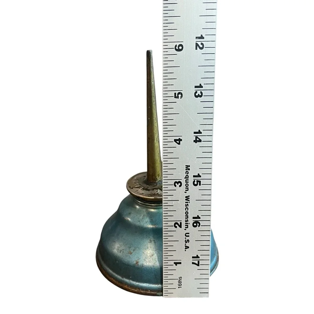 Vintage Eagle Oil Can Pump Oiler Blue Metal Spout Tool Shop Farm
